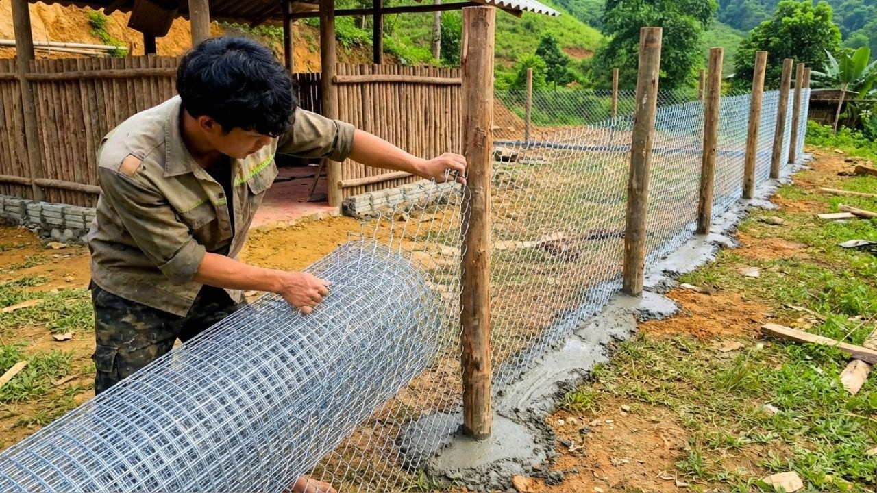 Building A 200 Meter Steel Fence To Protect The Farm, Preparing Materials To Build A Stone Fence