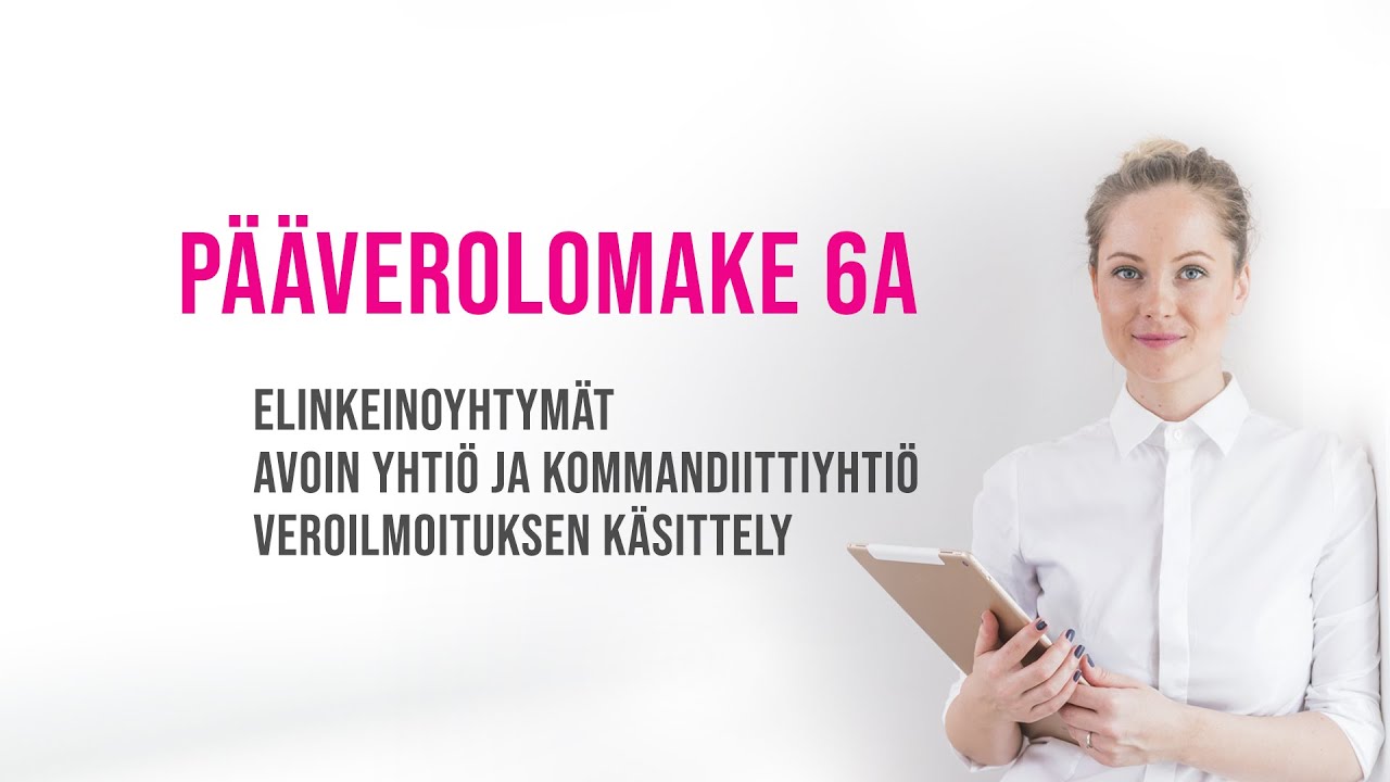 Taloushallinto - 6A Elinkeinotoiminnan veroilmoitus / Tilinpäätös välilehdet