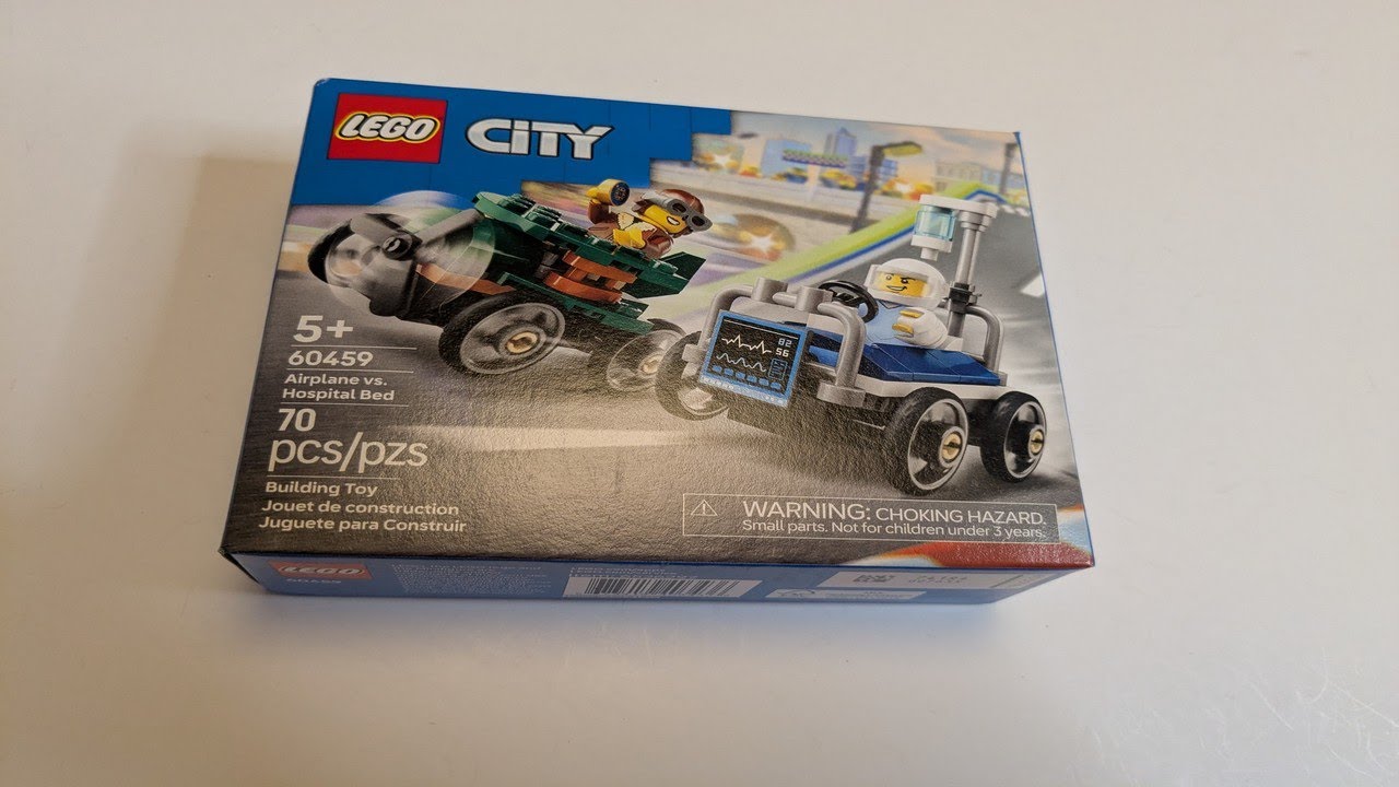 LEGO City Airplane vs. Hospital Bed Race Car Pack Toy - Building Toy for Kids, Boys and Girls, Ages