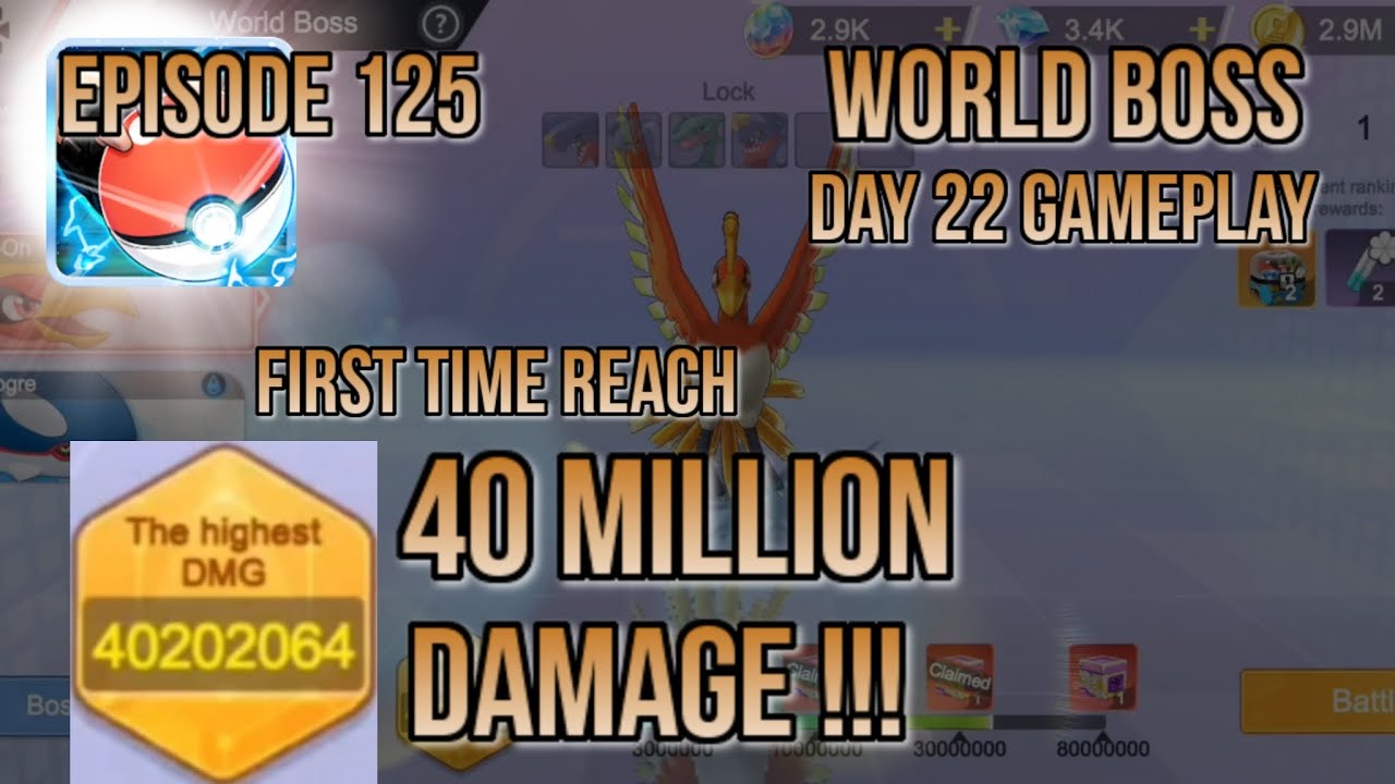 POKEVERSE WORLD GAMEPLAY EPS 125 : WORLD BOSS DAMAGE 40 MILLION !! EASY PLAY WITH DRAGON TEAM