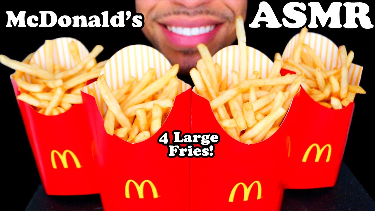 ASMR McDonald's French Fries Challenge Mukbang Jerry (4 Large Fries) ماكدونالدز