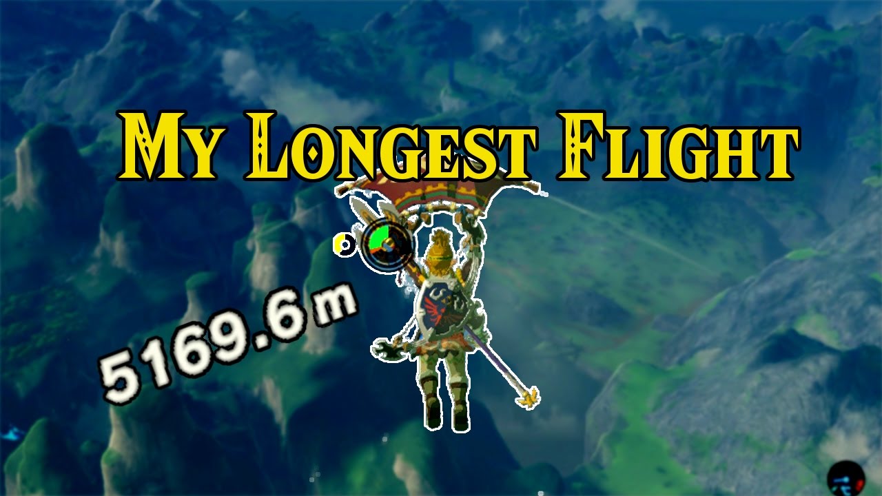 [Zelda Breath of the Wild] Мой самый длинный полет | Дальность планирования более 5000 м!