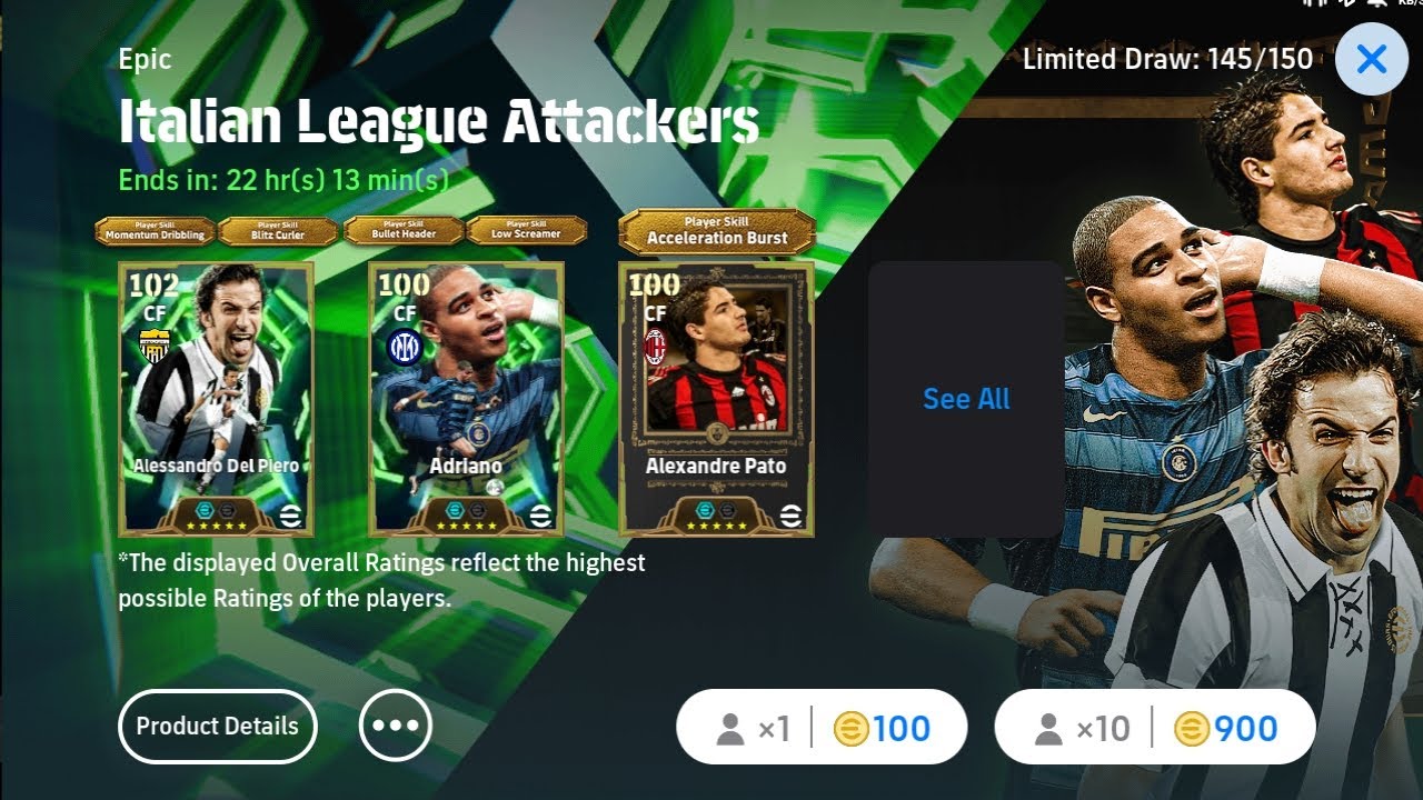 TRICK TO GET EPIC SERIE A ATTACKERS ‼️‼️‼️ DEL PIERO BLITZ CURLER 💫, ADRIANO BULLET HEADER🚀, A.PATO⚡