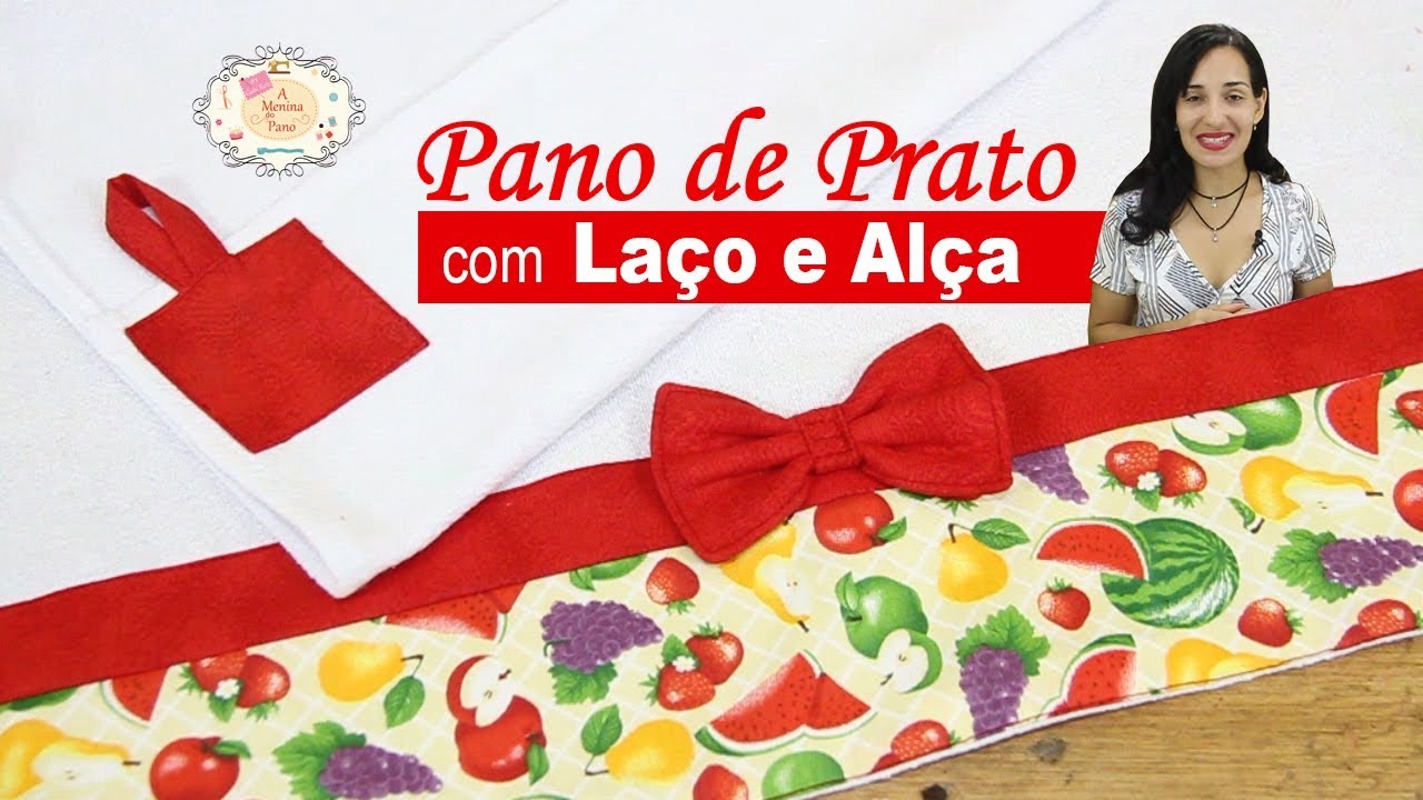 [#Pano de Prato FÁCIL]  com Laço - A Menina do Pano