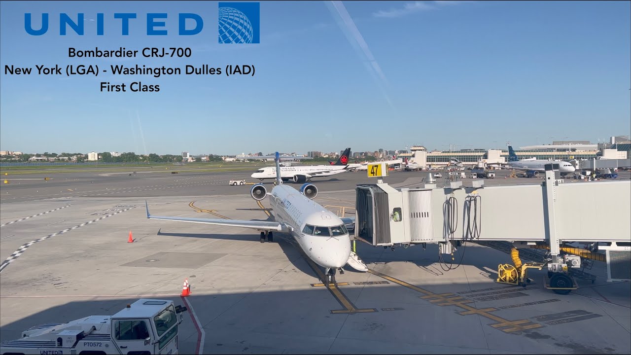 [4K] TRIP REPORT | United Express (First Class) | Bombardier CRJ550 | New York (LGA) - Dulles (IAD)