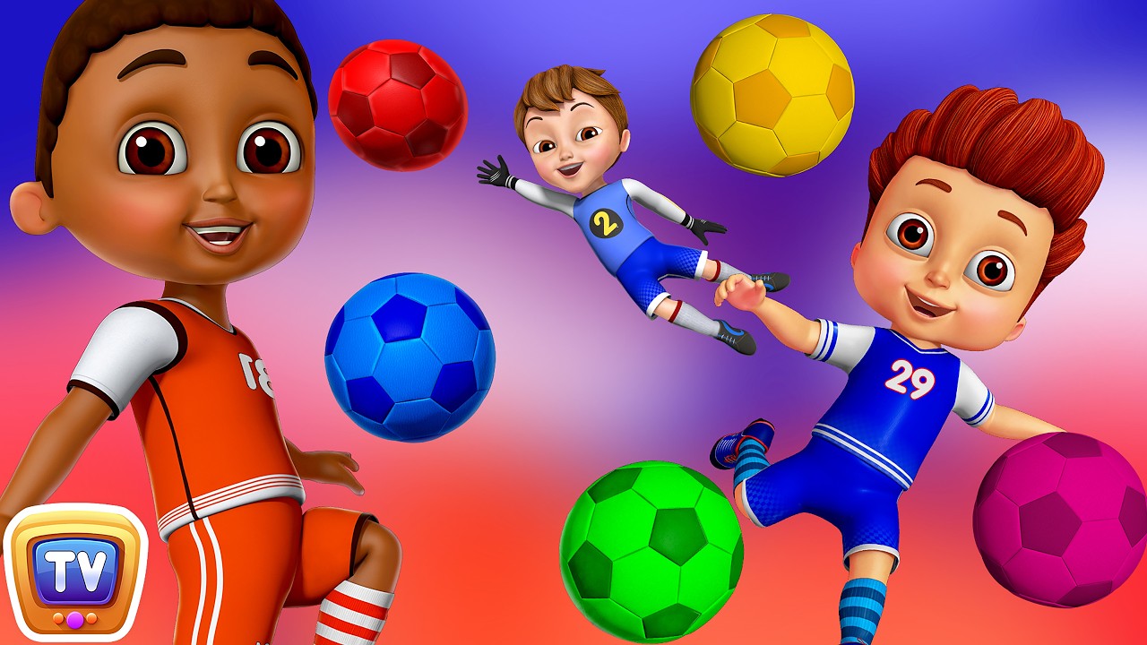 Learn Colors with Football - Kids Play with Colorful Football/Soccer Balls | ChuChu TV Funzone Games