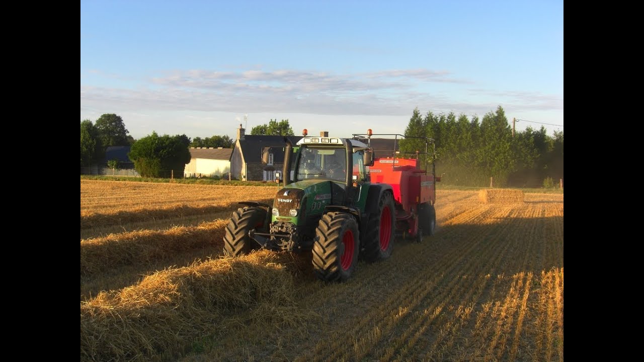Pressage de paille 2013 - Straw baling in France - Fendt 718 & Massey-Ferguson 187 LB