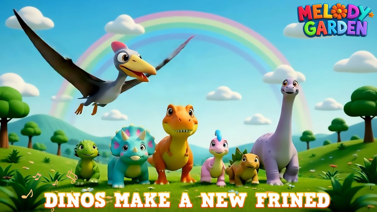 Dinos Make a New Friend - Nursery Rhymes & Kids Songs - Melody Garden