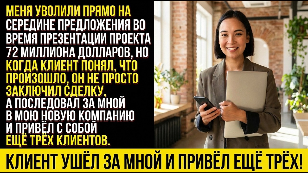 Отдел кадров уволил меня во время презентации проекта на 72 миллиона долларов, в результате чего кли