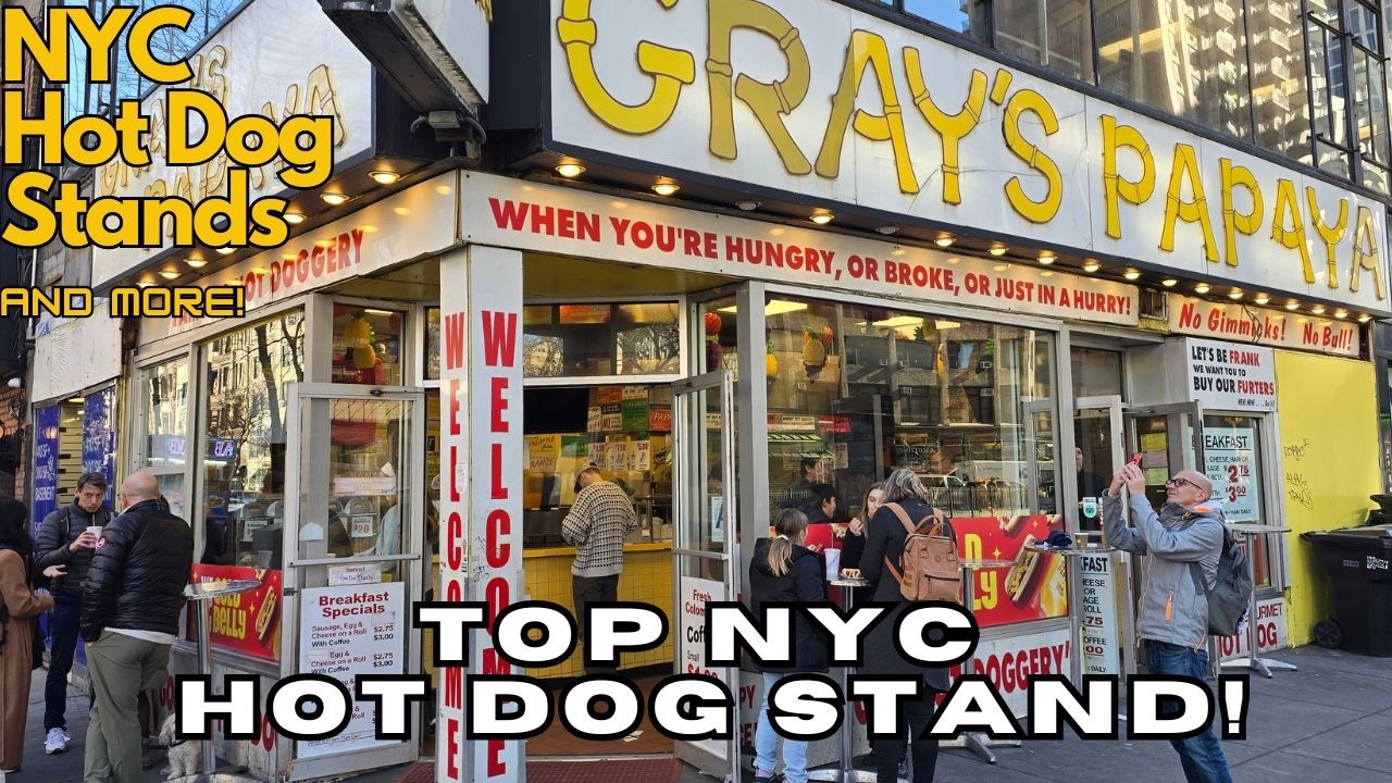 TOP NYC Hot Dog Stands:  Gray's Papaya!  | NYC Hot Dog Stands