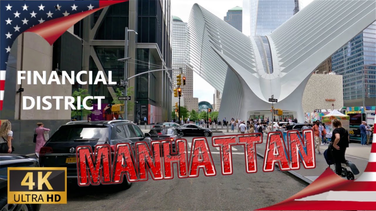 ВОЖДЕНИЕ в MANHATTAN, Financial District, Нью-Йорк, США I 4K 60fps