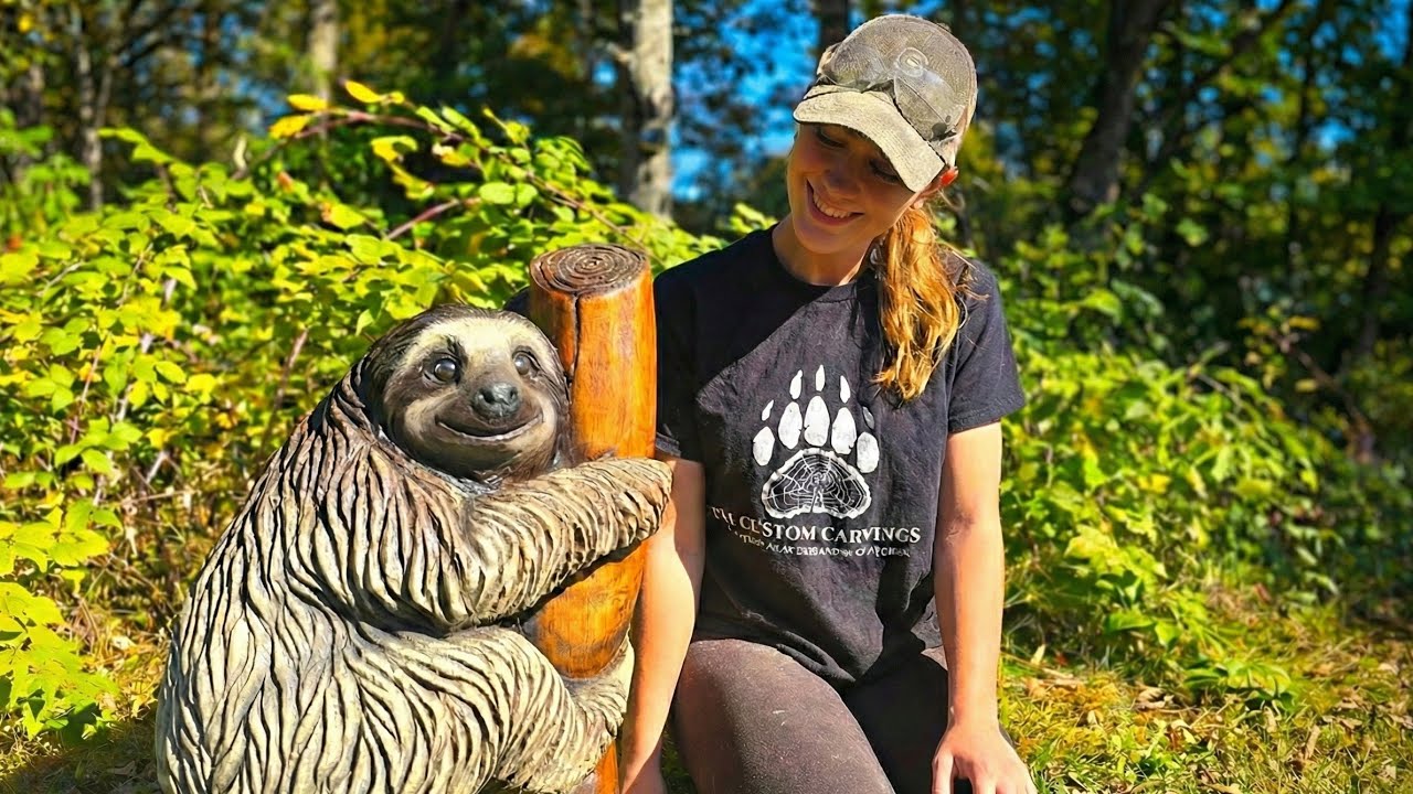 How I made this adorable wooden Sloth with a Chainsaw