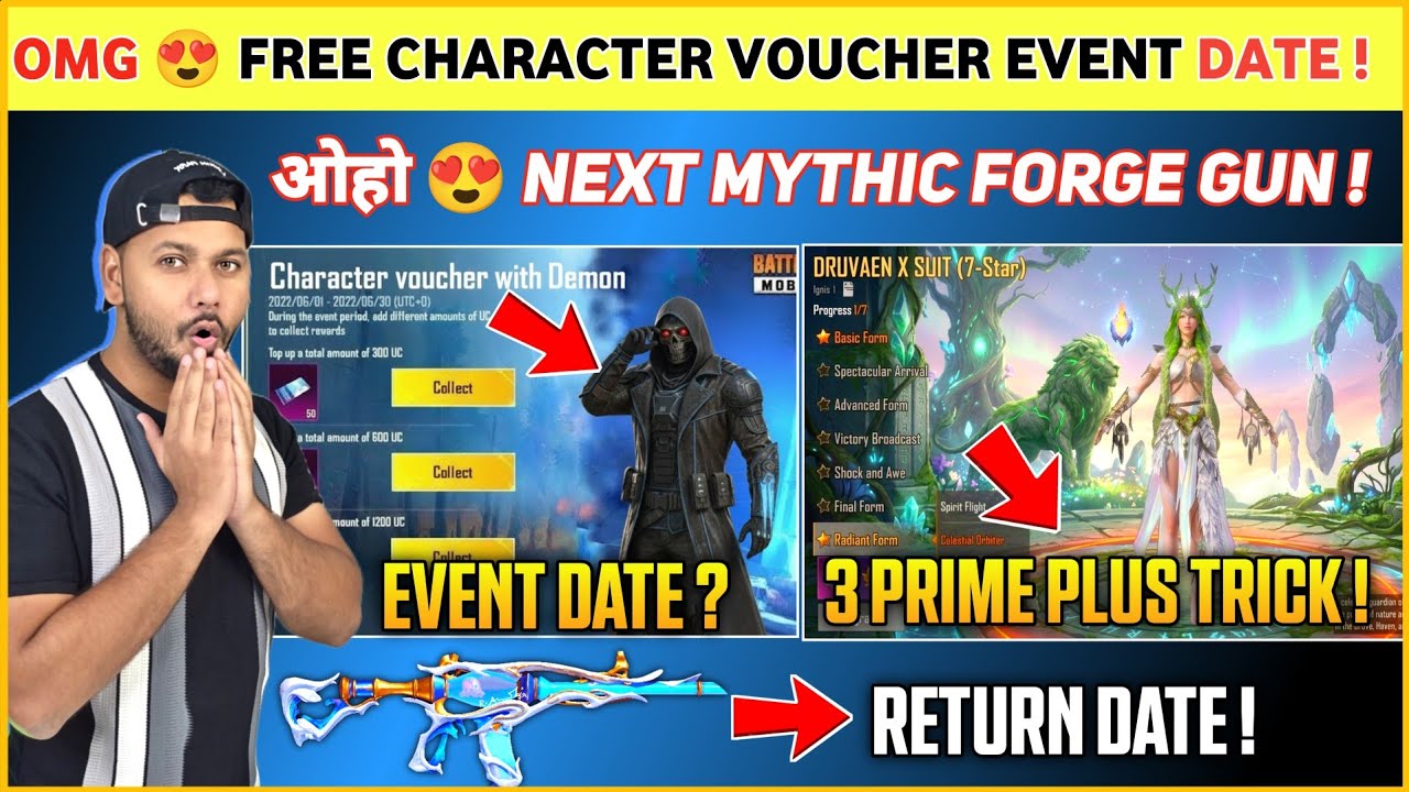 OMG 😍 Next Mythic Forge Bgmi | Free Character Voucher Event | Tidal M416 Return | X suit Trick