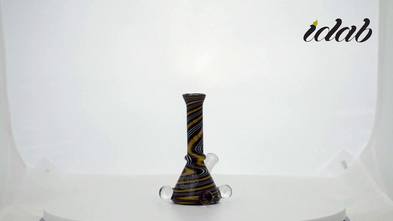 Small Jail House Fire Worked Tube Rig with Opals 10mm Female Joint by iDab Glass