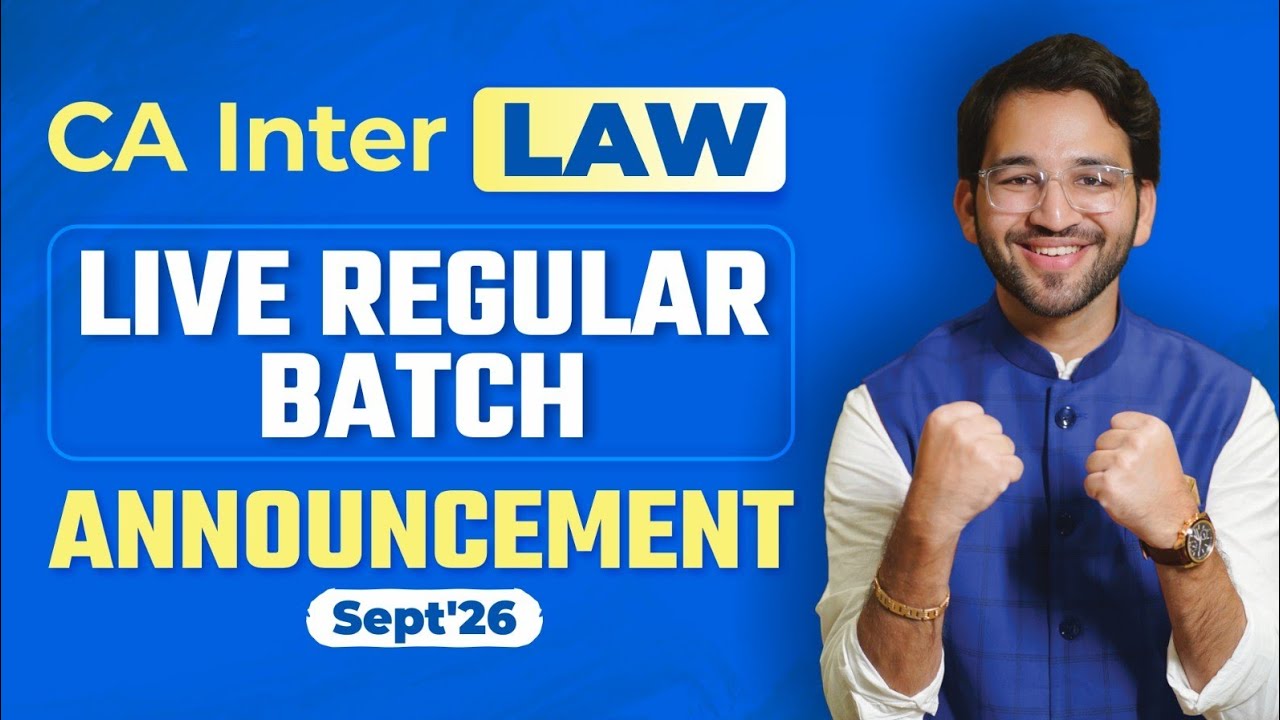 Soft launch CA Inter Live Regular Batch | Sept'26 | CA Inter | ICAI | CA Shubham Singhal
