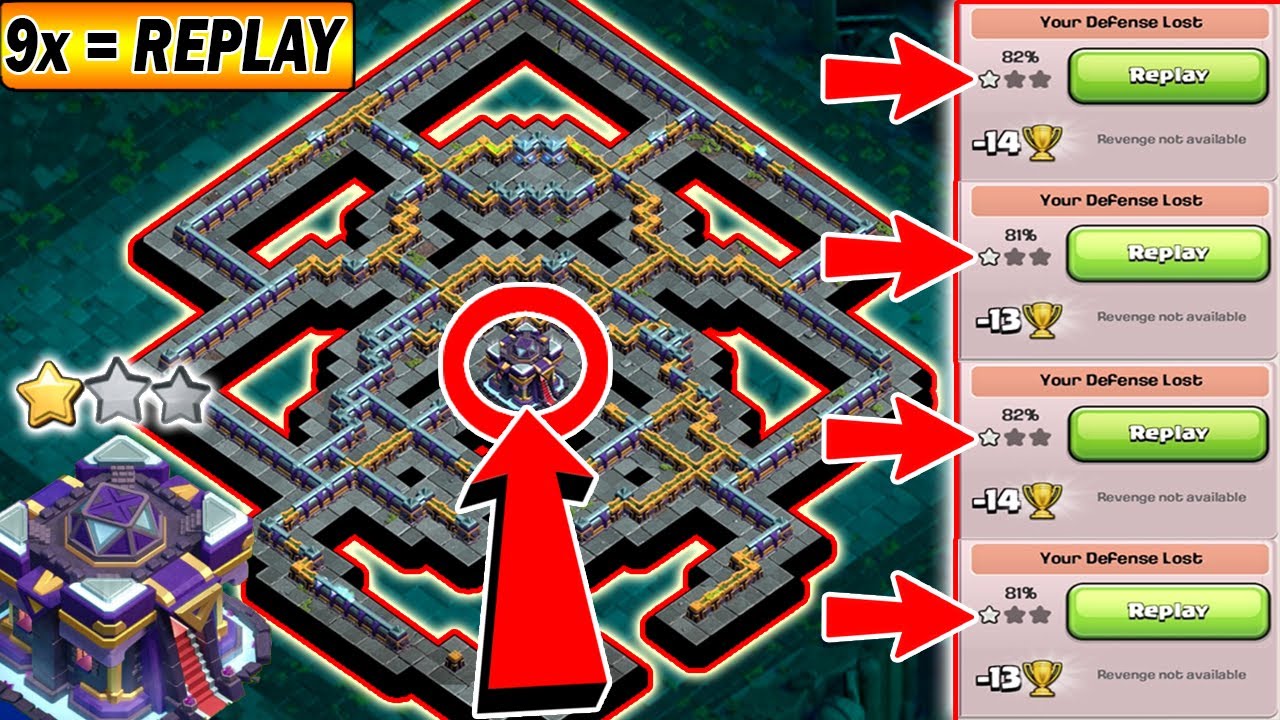 Only 1 Star Th15 War Base + Replay | Th15 War Base Anti 1 Star | Th15 War Base | Th15 Base Link