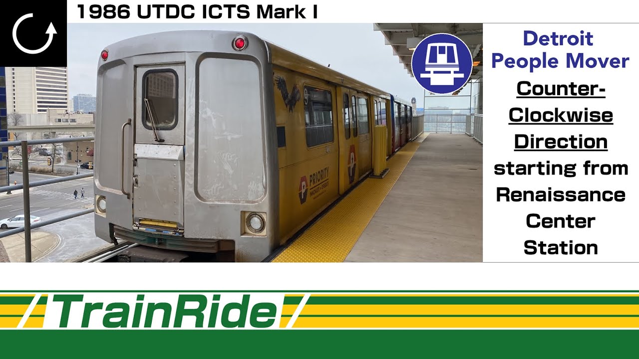 Detroit People Mover 1986 UTDC ICTS Mark I | Counterclockwise from Renaissance Center Station