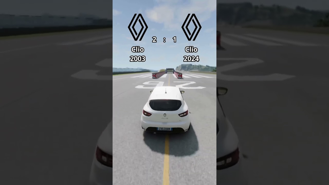 Renault Clio 2003 vs Renault Clio 2024 #automobile #lucidcaroftheyear #volvocars #beamngdrive #clio