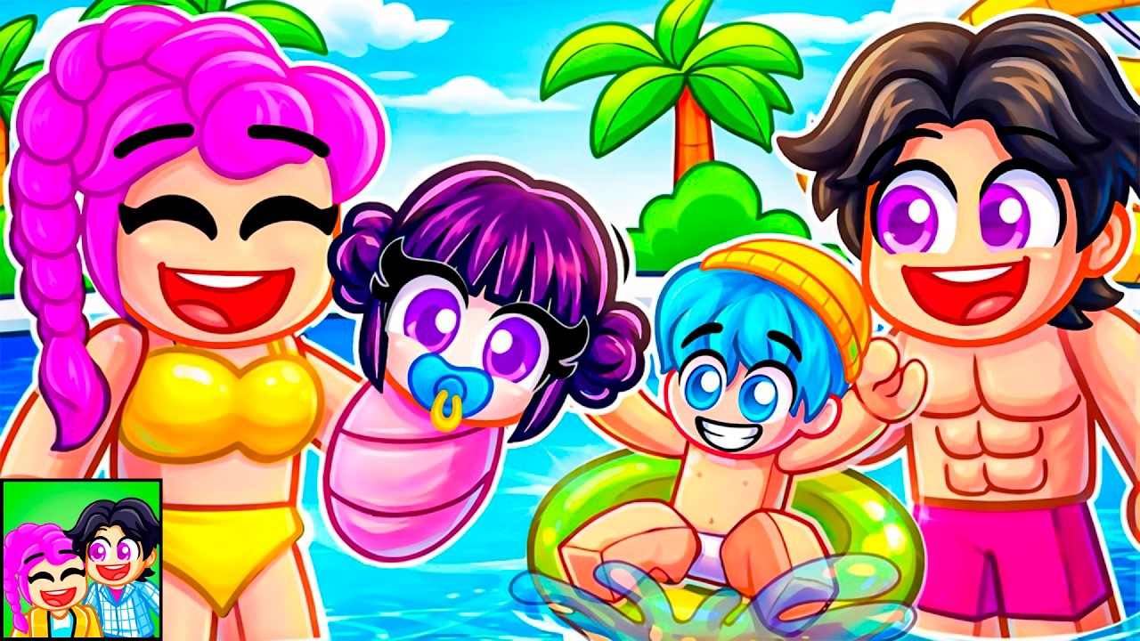 DIA NA PISCINA da FAMILIA KPOP no ROBLOX!! (Kpop Demon Hunters)