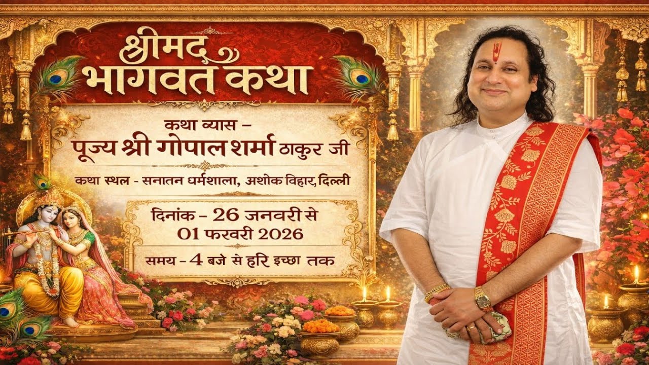 🔴LIVE Day-1 श्री मद् भागवत कथा पूज्य श्री गोपाल शर्मा - ठाकुर जी अशोक विहार दिल्ली!