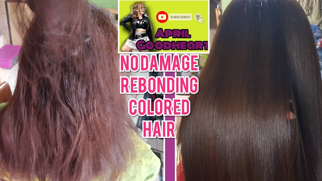 #rebonding colored hair (part 2),using(classic ligthness,ginger rebonding cream)