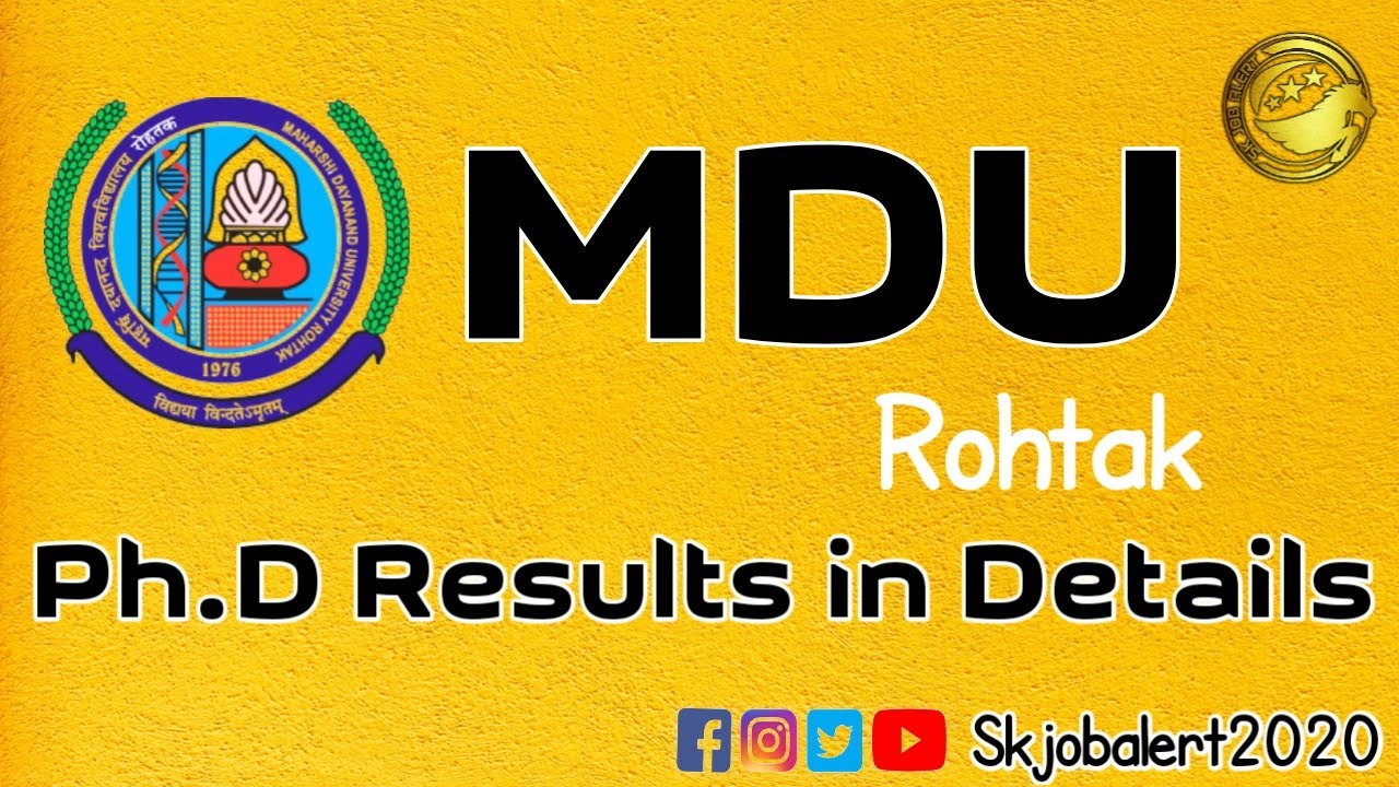 Mdu Phd Admission 2022 || Mdu Phd Result 2022 || Mdu exam updates || Skjobalert