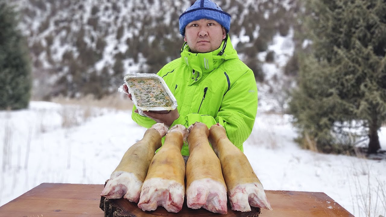 Cow feet jelly recipe || COWHEEL RECIPES || Wilderness Cooking || Village cuisine