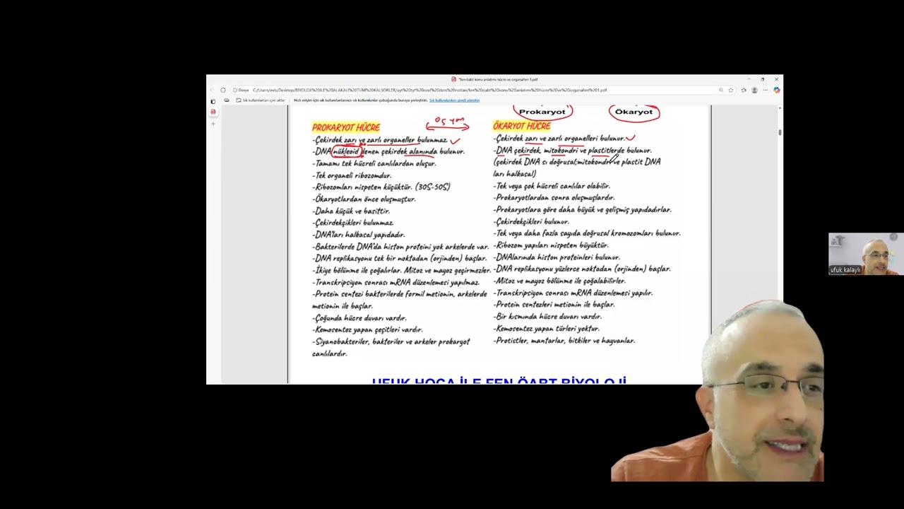 FEN ÖABT BİYOLOJİ HÜCRE VE ORGANELLERİ 1. VİDEO