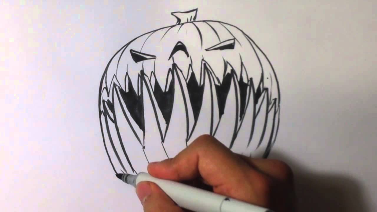 Drawing a Jack-O-Lantern - Halloween Drawings