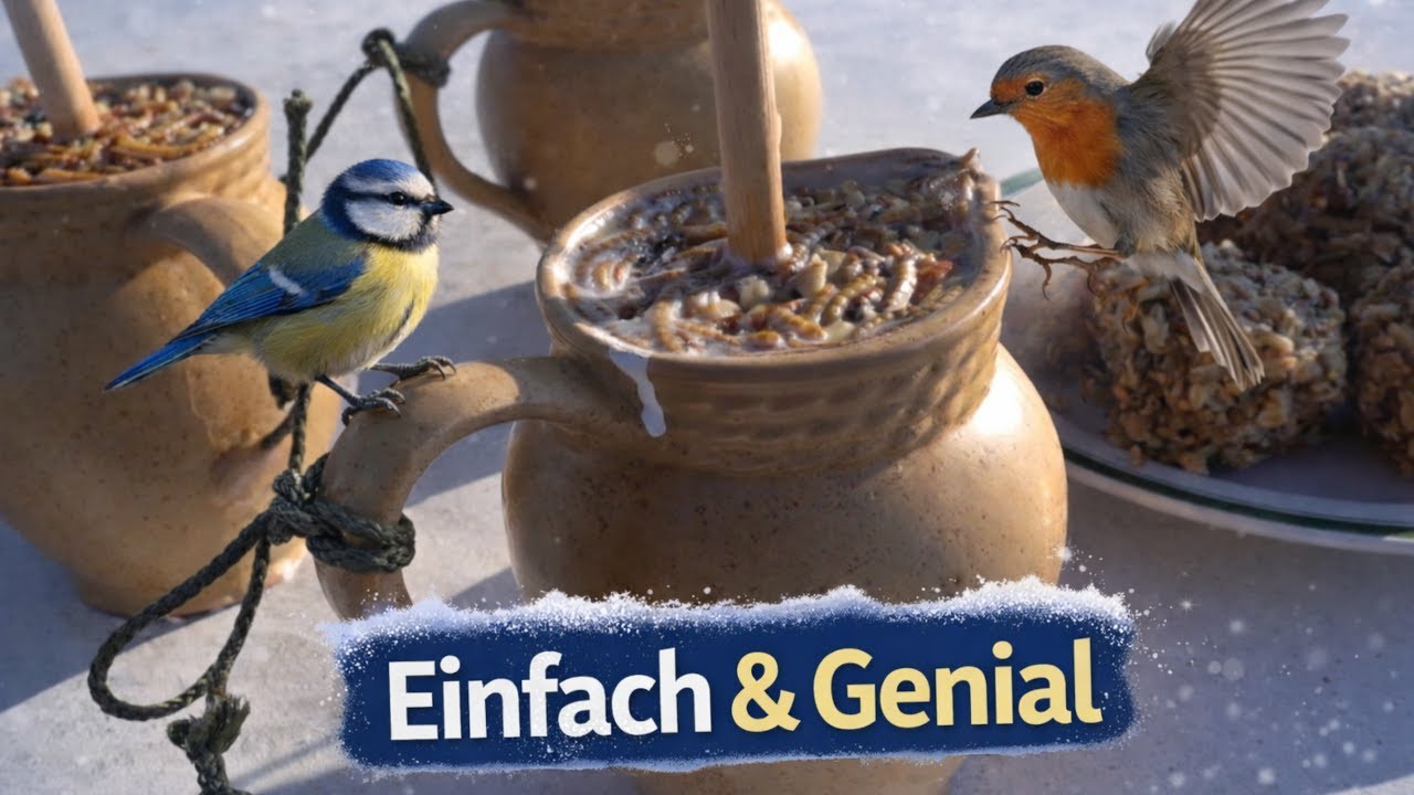 DIY Geniale Garten Vogel Futterstelle mit Premiumfutter und frostfreie Tränke selber bauen