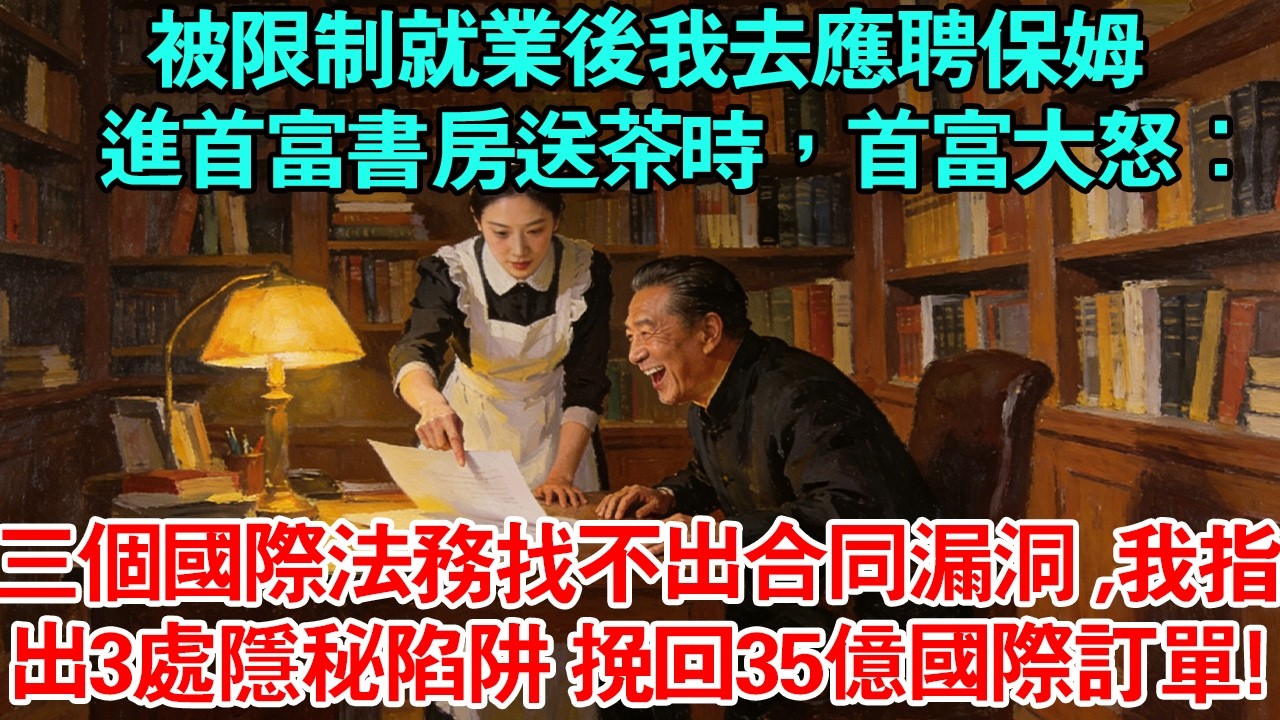前夫陷害，被限制就業後我去應聘保姆進首富書房給他送茶時首富大怒：三個國際法務找不出合同漏洞我放下茶杯，舉手指出3處隱秘陷阱當夜挽回首富35億國際訂單#為人處世#生活經驗#情感#人生感悟 #故事頻道