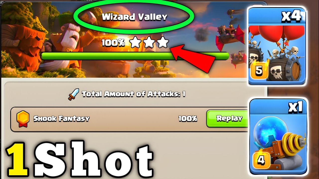 1 Shot Wizard Valley Attack Strategy in Clan Capital 2025