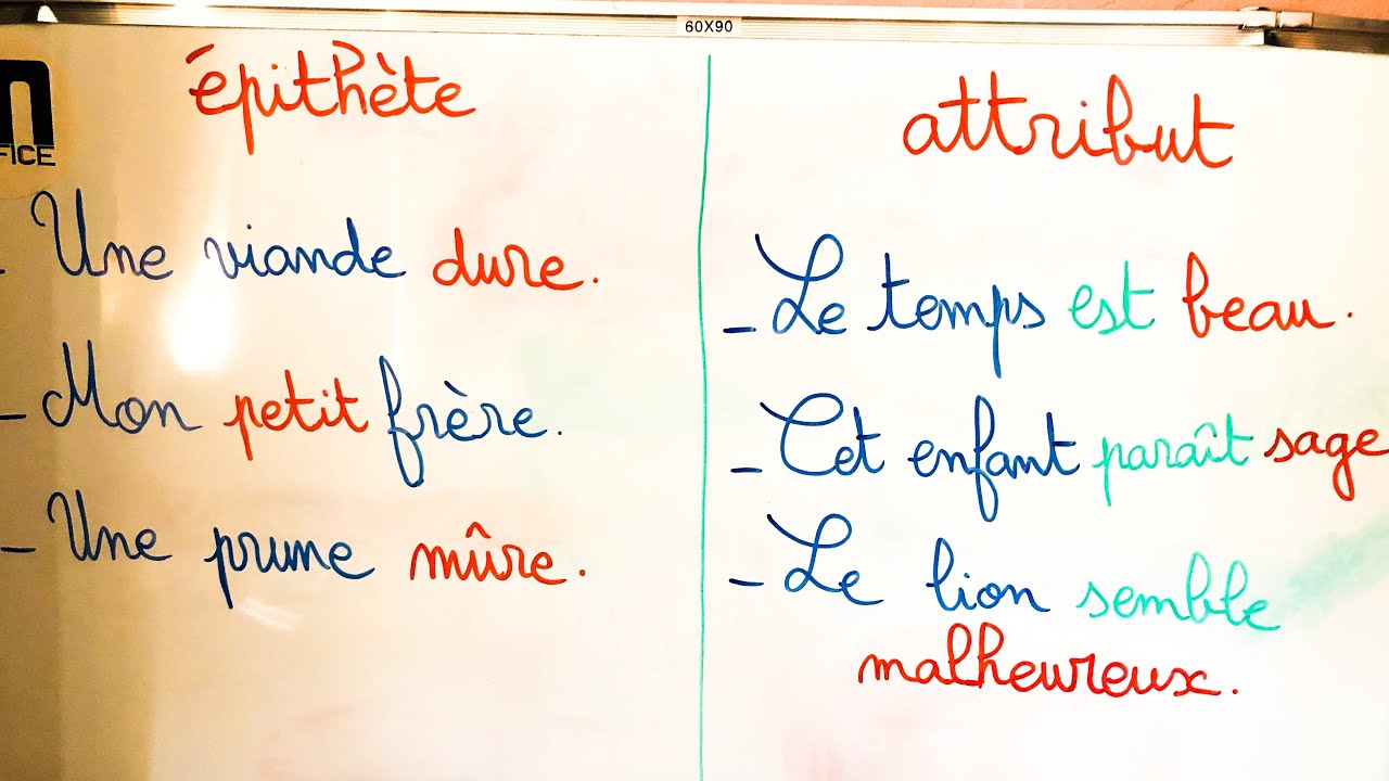 تتمة الدرس 8 :l’adjectif qualificatif épithète et attribut / النعت
