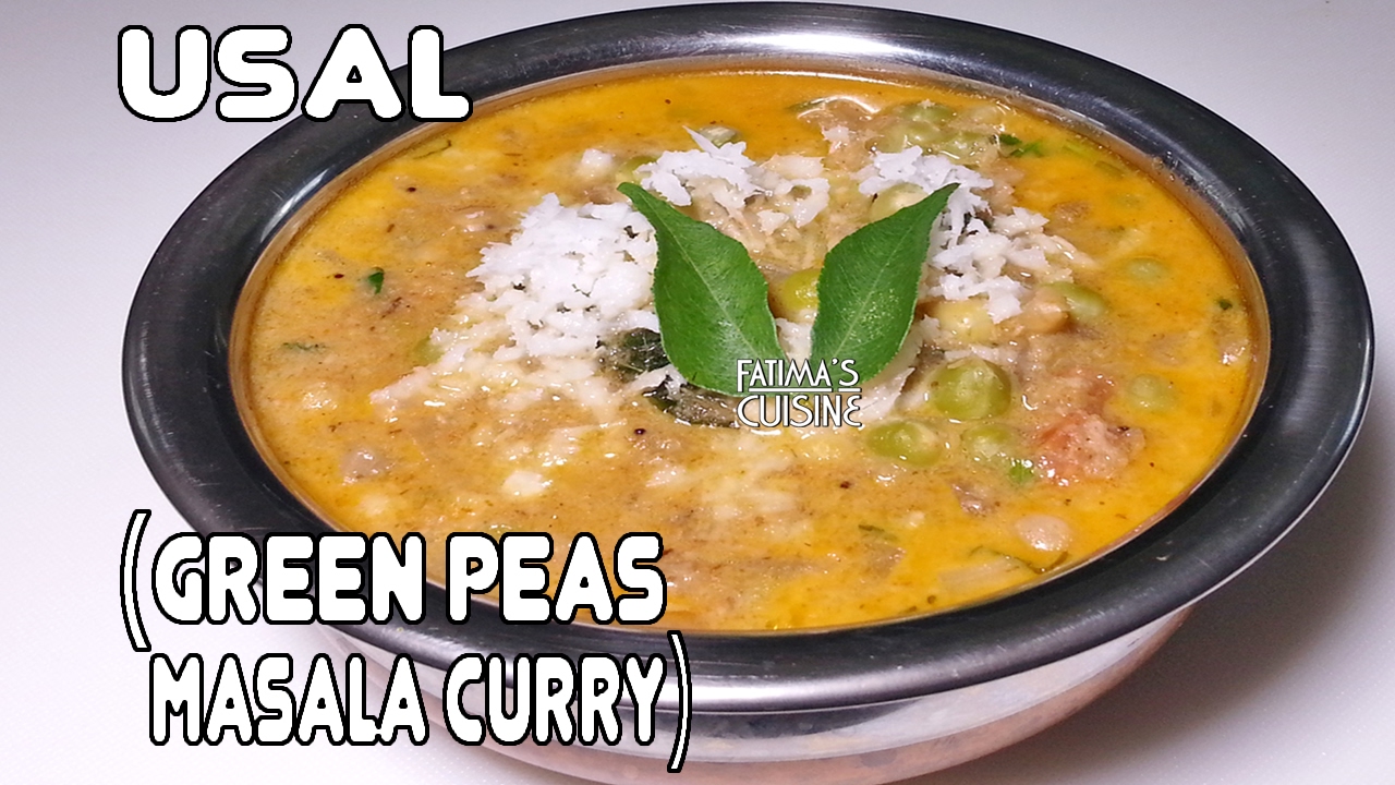 Green Peas and Coconut Curry | Matar Masala Curry Recipe | Konkani Usal Recipe | Vegetarian Recipe