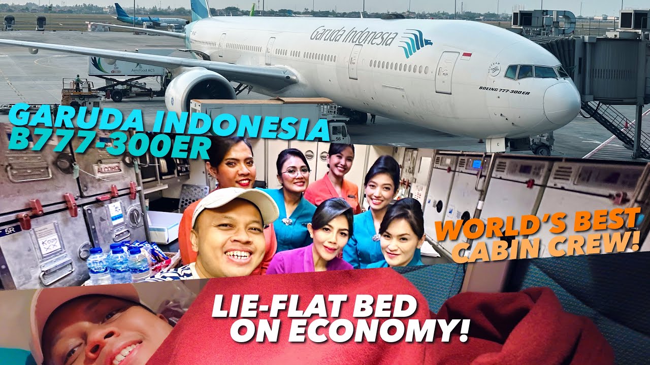 8 Hours on Garuda Indonesia B777-300ER GA900 Jakarta - Doha (Euro Trip Part 1)