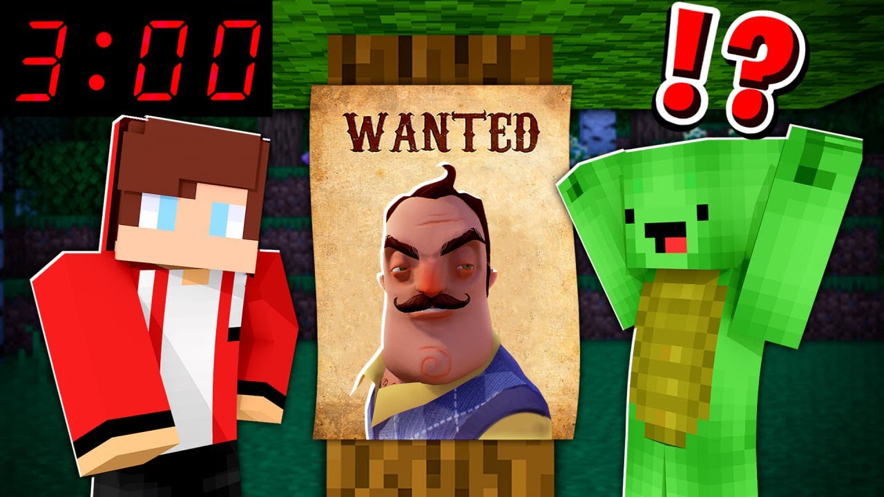 HELLO NEIGHBOR is WANTED by JJ and Mikey At Night in Minecraft! - Maizen