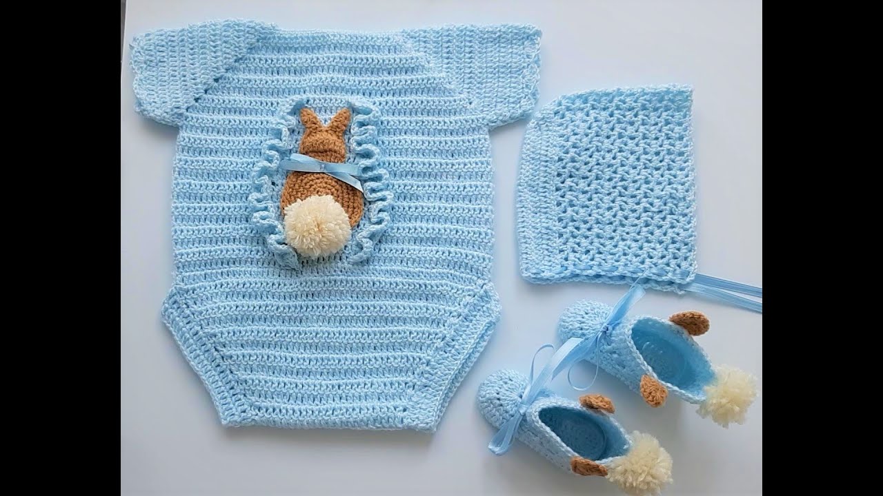 Body modelo nido para bebé recién nacida de 0 - 3 meses, Enterizo a crochet