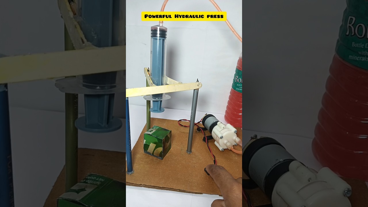 Powerful hydraulic press - dc motor/ compressor motor #tech #project