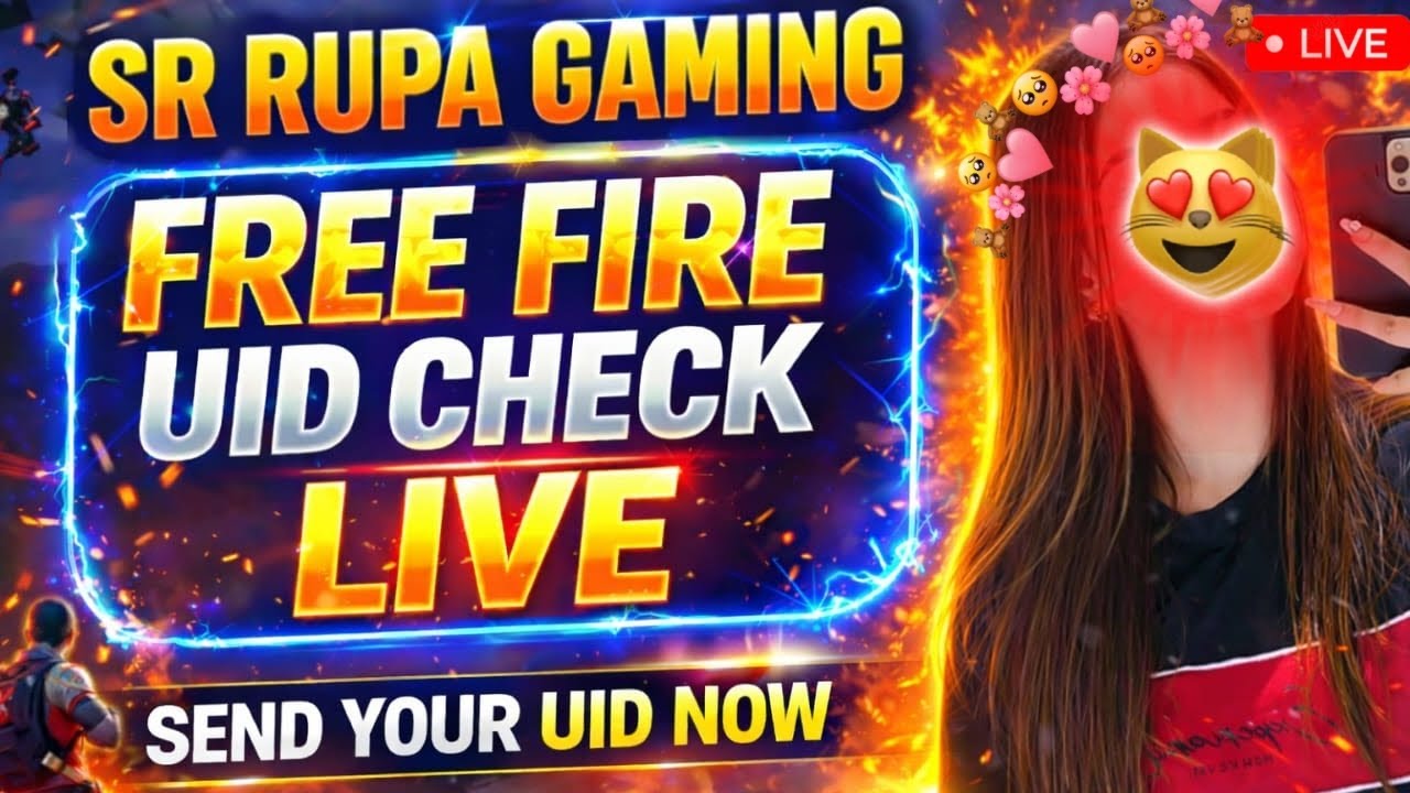 FREE FIRE 🔥 LIVE 🔴 UID CHECK OUT 😂| SR RUPA GAMING 🩵|