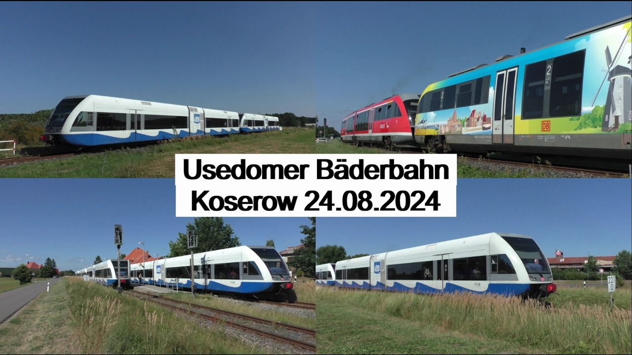 Usedomer Bäderbahn (UBB) in Koserow am 24.08.2024 - FHD