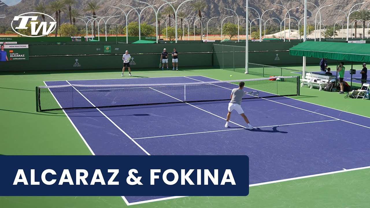 Carlos Alcaraz & Alejandro Davidovich Fokina - ATP Pro Practice from BNP Paribas Open (2023) 🇪🇸