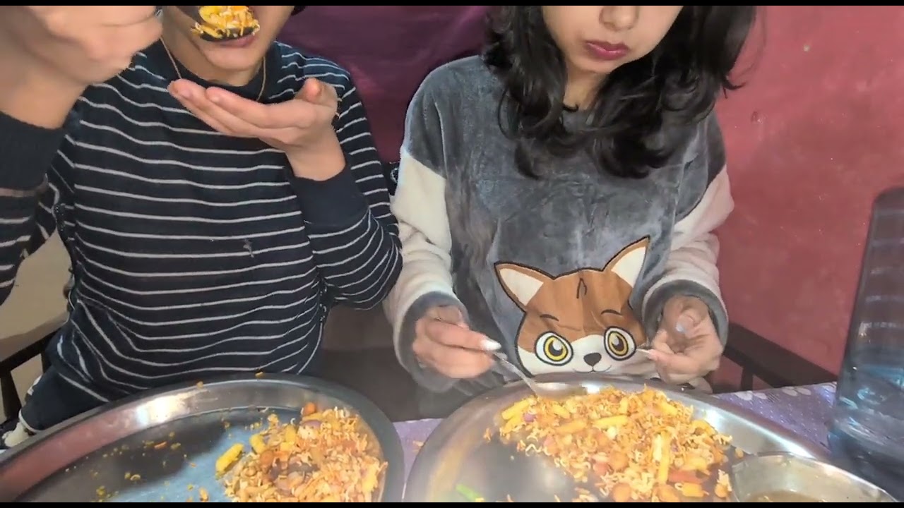 Spicy chatpate 🌶️ and partha challenge 🔥#asmr #mukbang #food #eatingshow #challenge 