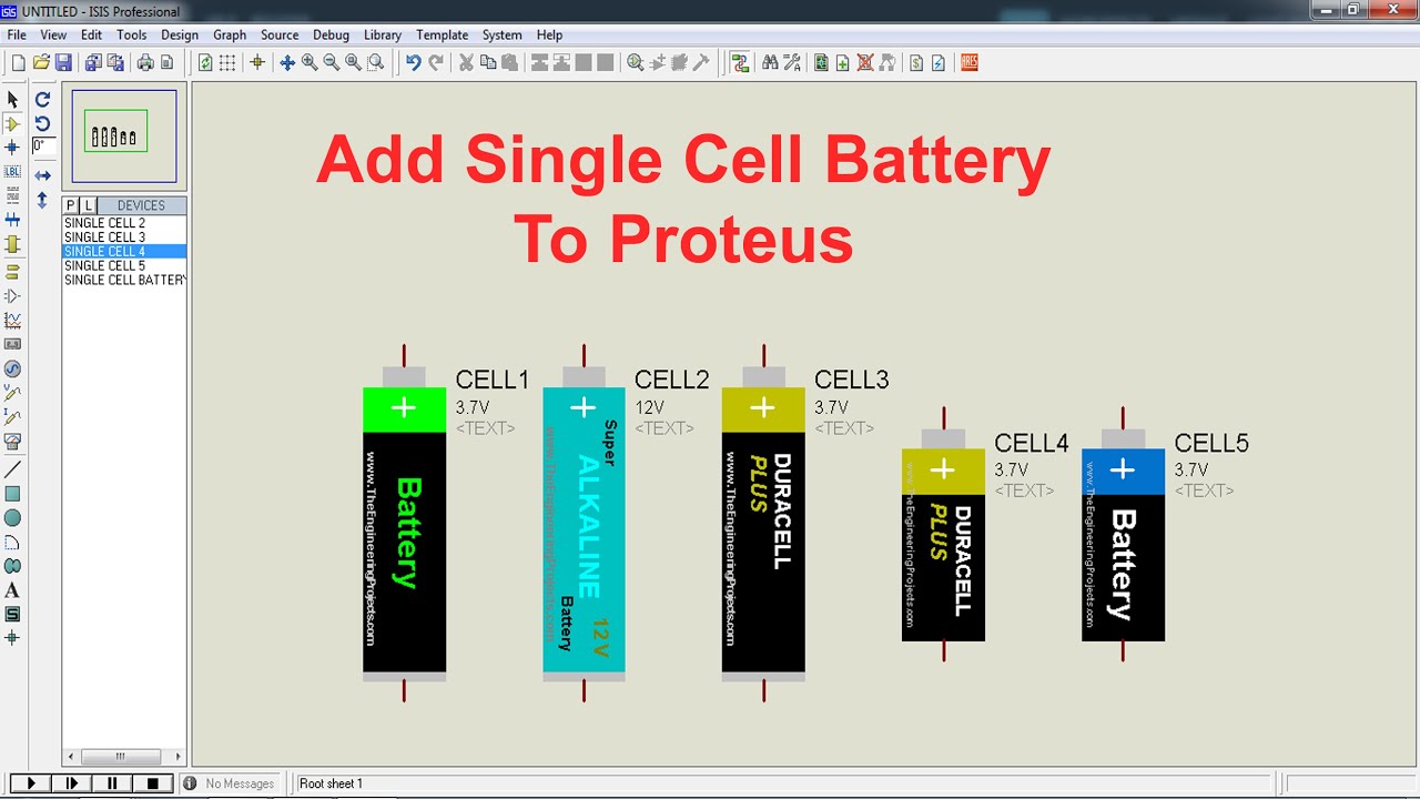 How to Add Single Cell Battery to Proteus | Complete Guide