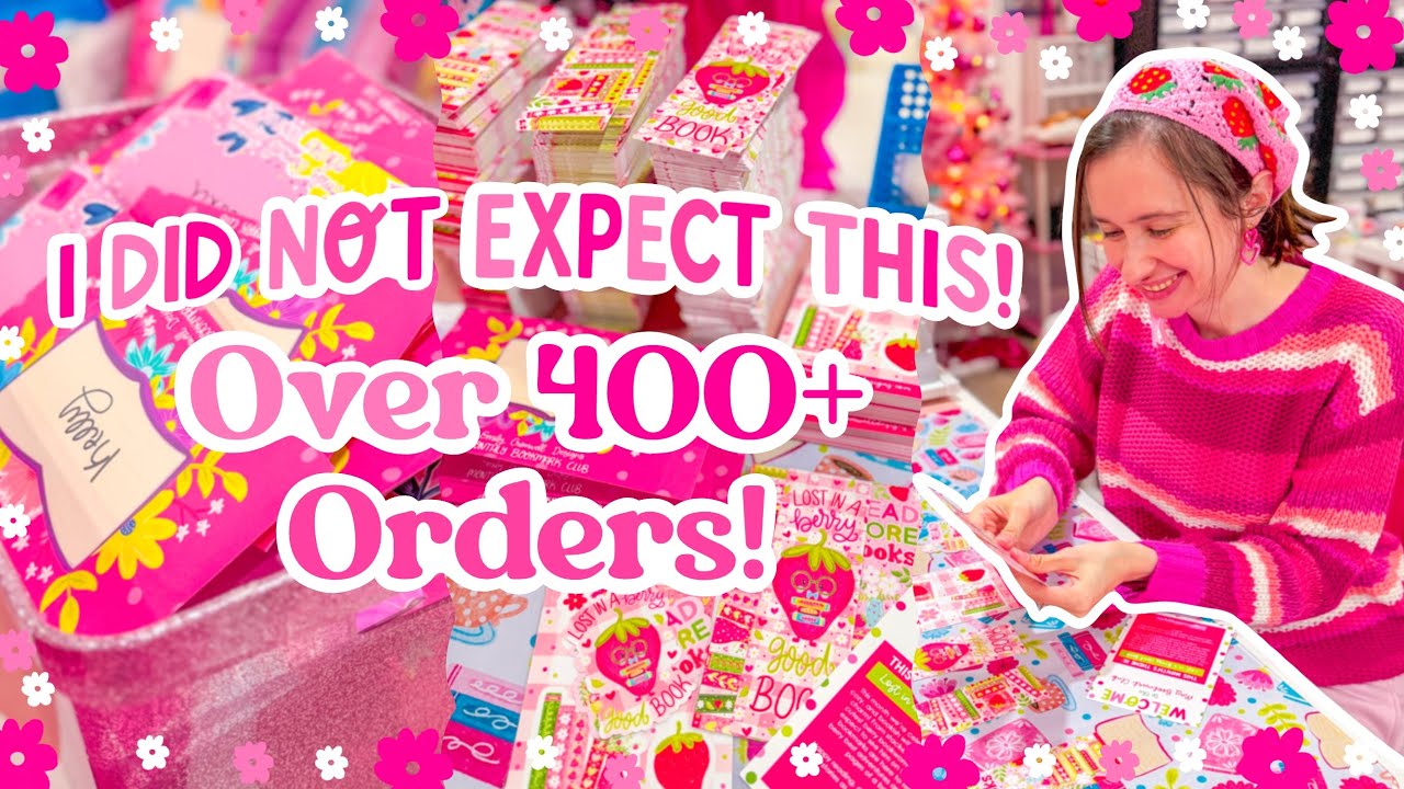 We Got 400+ Orders?! 😭 Packing My Bestselling Bookmark Club 🍓 SMALL BUSINESS STUDIO VLOG