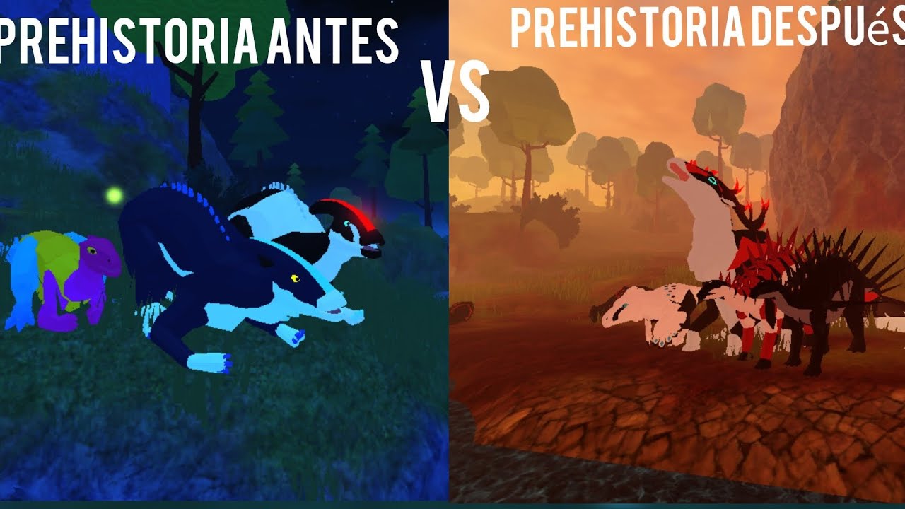 PREHISTORIA ANTES VS DESPUÉS + VIDEO DE PARASAUROLOFUS PREHISTORIA ROBLOX