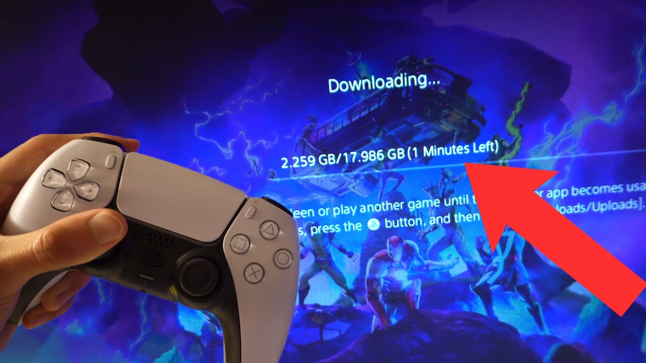 Downloading Fortnite on PS5 at 1000Mbps (Gigabit Fiber Optics Internet)