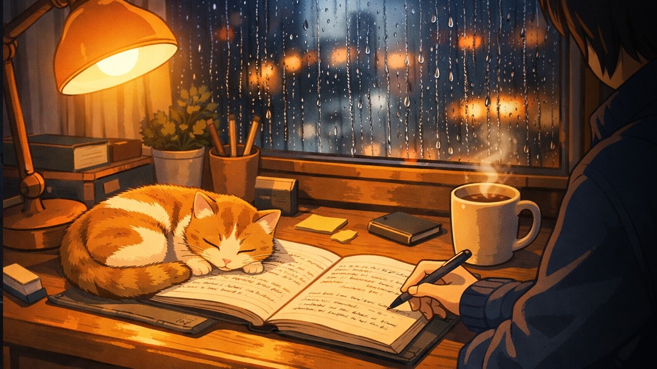 Rainy City Balcony 🌧️ | Lofi Focus Beats