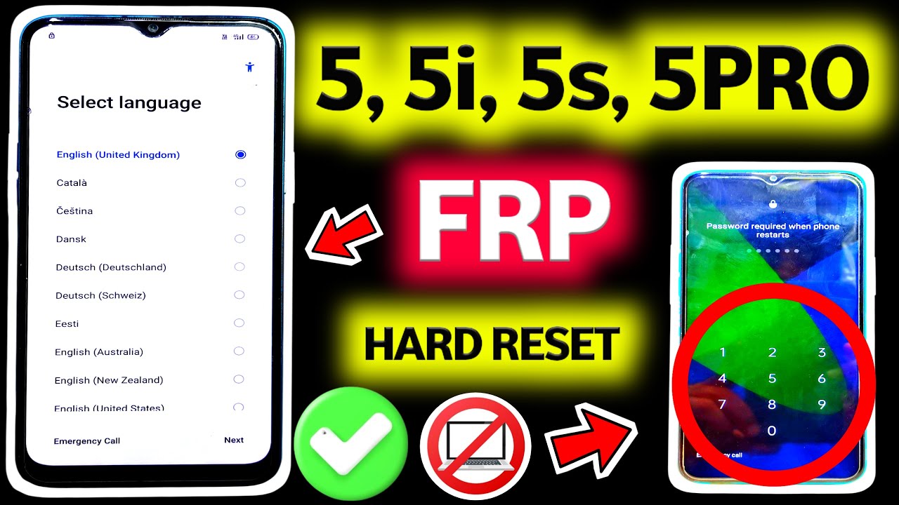 Realme 5 FRP Bypass 2025 l Hard Reset & Google Account Remove l Realme 5s,5i,5 Pro