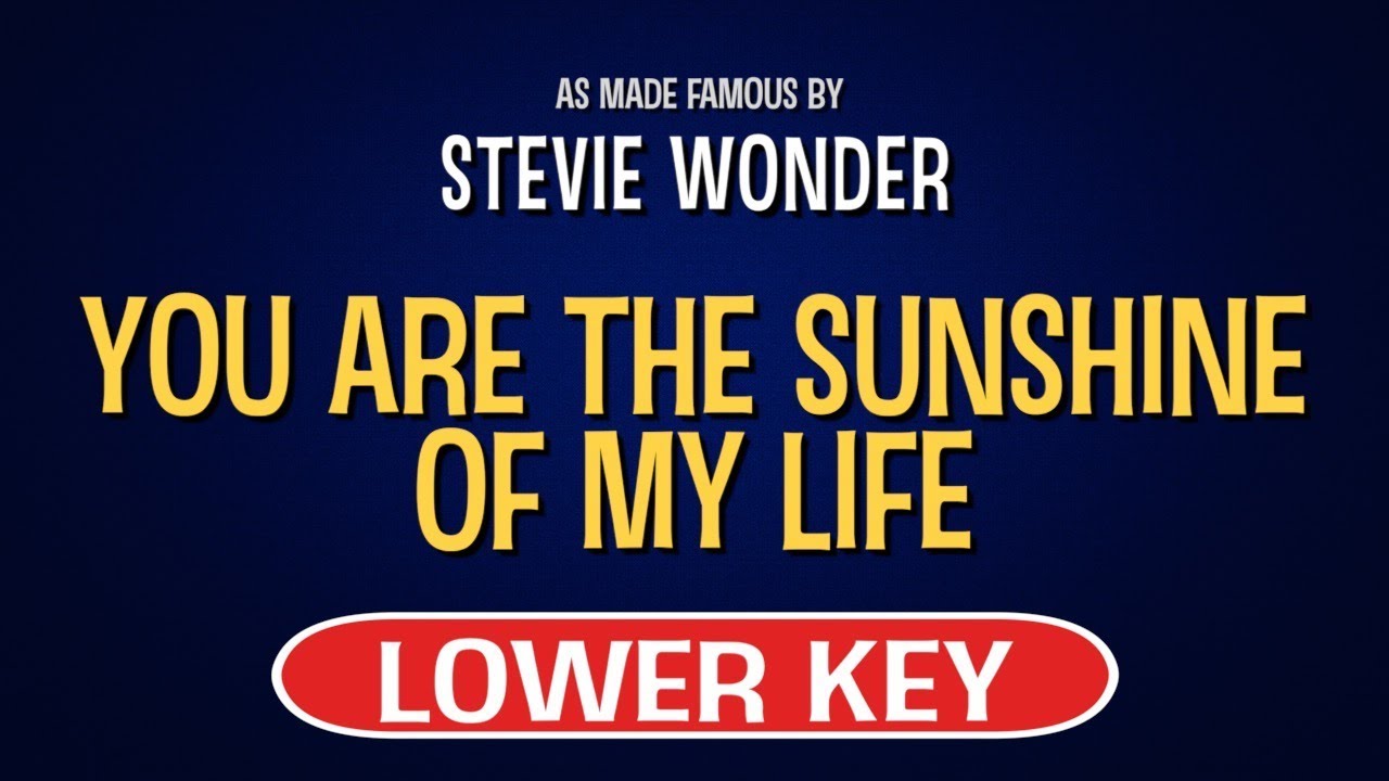 Stevie Wonder - You Are The Sunshine Of My Life | Karaoke Lower Key