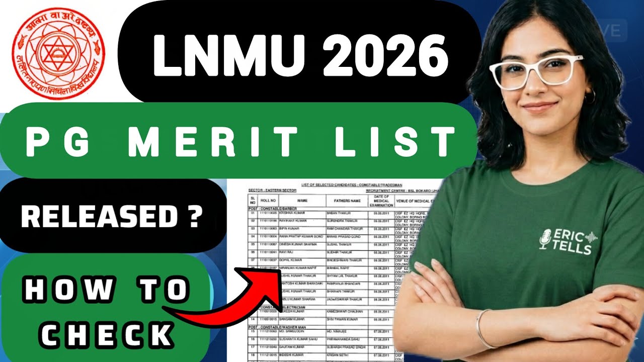 lnmu pg merit list 2026 | lalit narayan mithila university pg merit list 2026